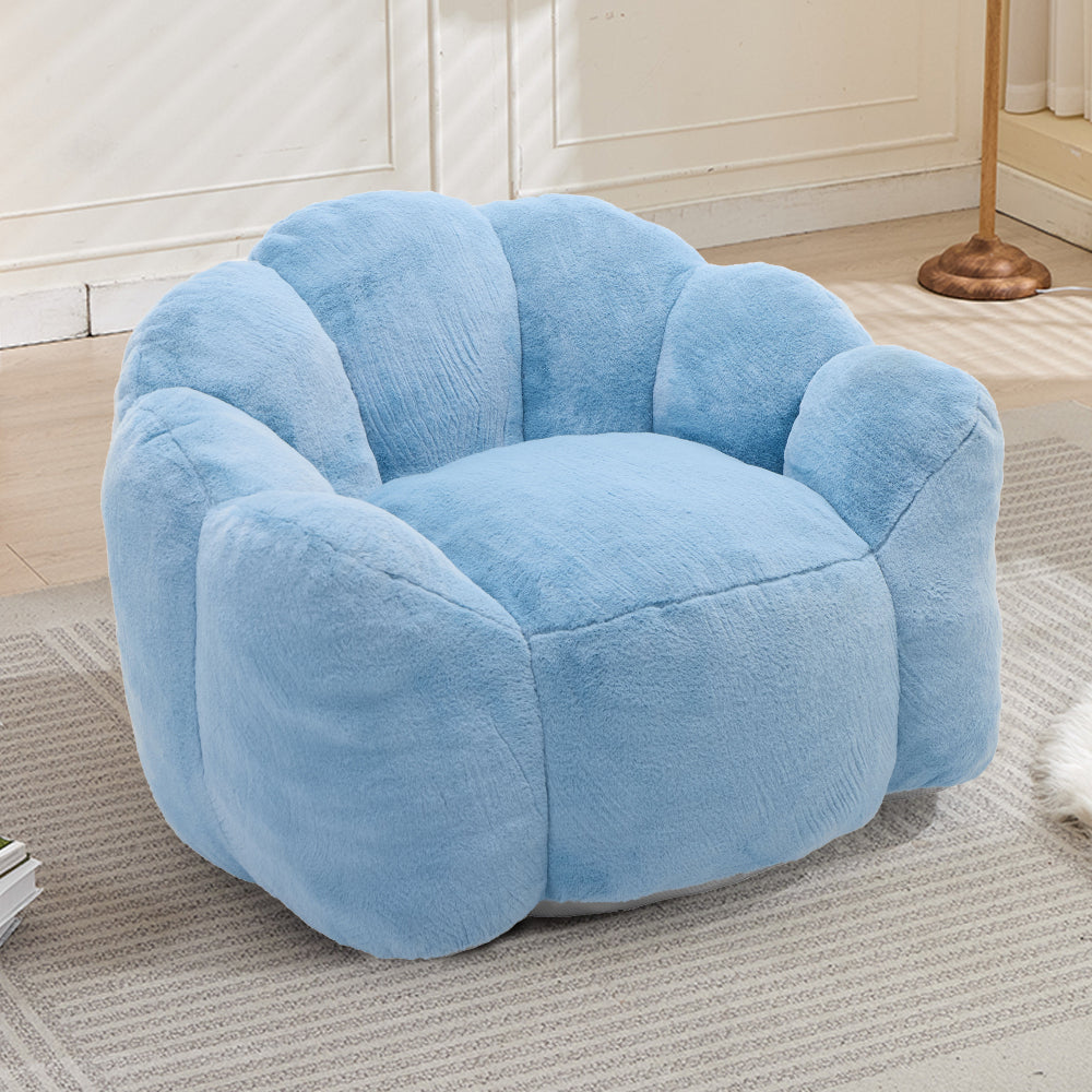 Lotus Bean Bag Sofa Chair | No-Assembly Memory Foam Lounger with Pull Ring & Anti-Fouling Fabric — 6 Colors