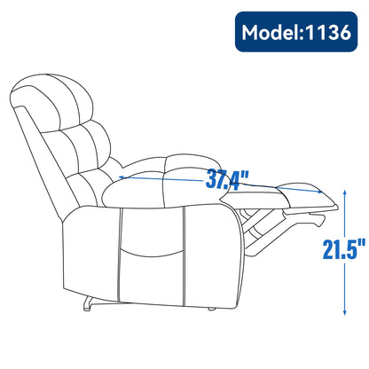 Lift Recliner Chair Power Oversized Chenille Beige 23 In Seat USB 350 LB