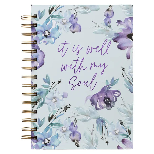 Large Hardcover Journal It Is Well with My Soul Inspirational Wire Bound Notebook W/192 Lined Pages [Hardcover] with Love - Spiral