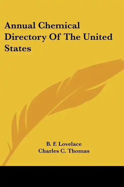 Annual Chemical Directory Of The United States - Paperback