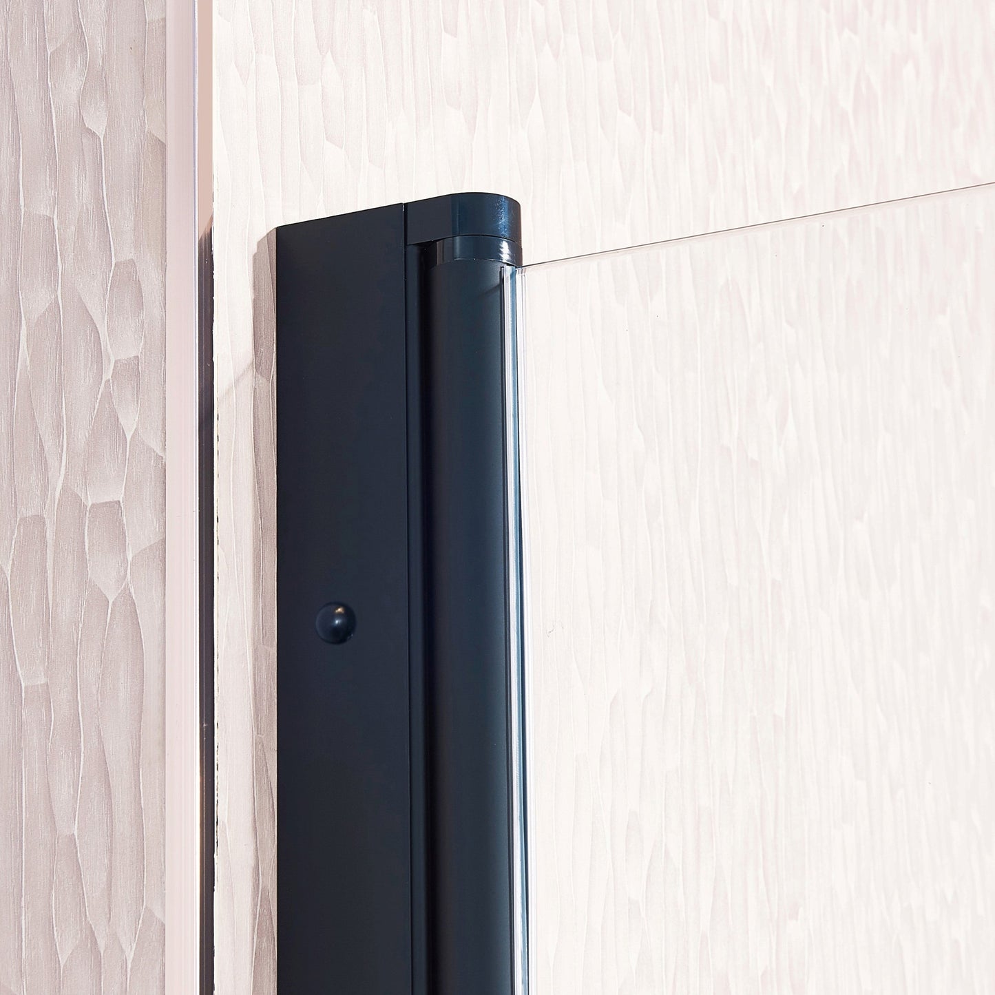 32-33.5in W x 75in H Pivot Single Swing Shower Door, Matte Black, 6mm Glass