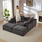 Sectional Sofa Cloud Modular Chenille Dark Gray 6 Seat