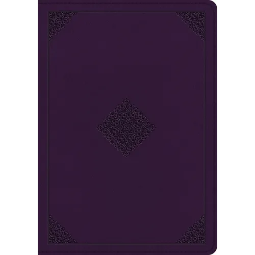 ESV Single Column Journaling Bible, Large Print (Trutone, Lavender, Ornament Design) - Imitation Leather