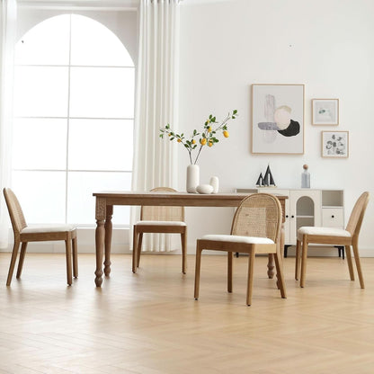 Mid Century Dining Chairs White Sherpa Upholstered