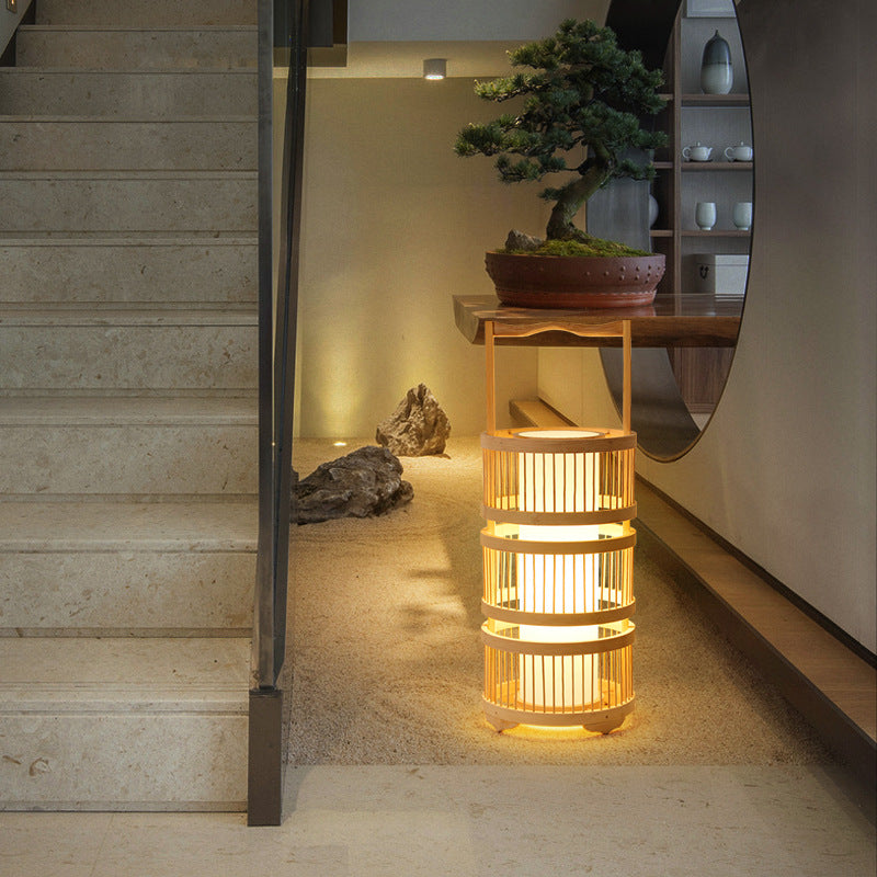 Japanese Bamboo LED Floor Lamp