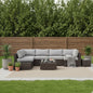 Outdoor Sectional Set HDPE Wicker Espresso 8 Piece Seats 4