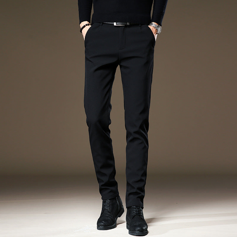 High-end Wrinkle-free Dress Pants Mens Business Slim-fit Tapered-leg Style