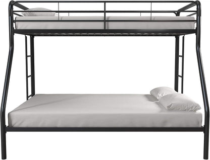 Dusty Metal Bunk Bed Frame Twin Over Full Black Finish