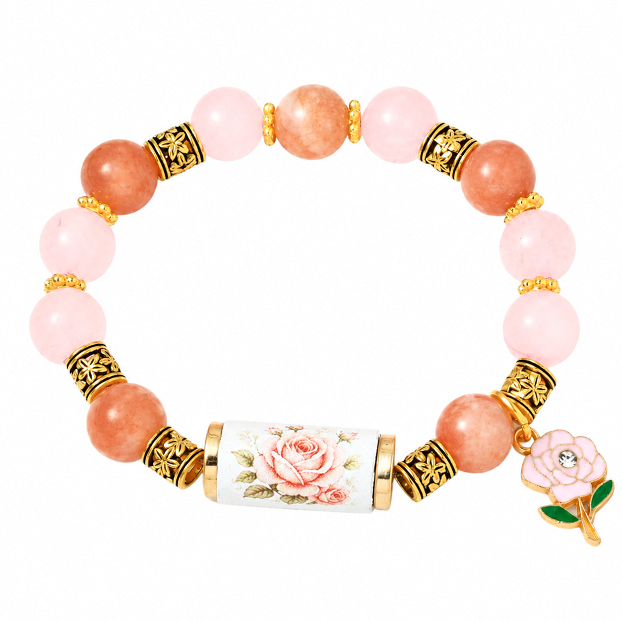 December Birth Flower Pendant Bracelet For Women