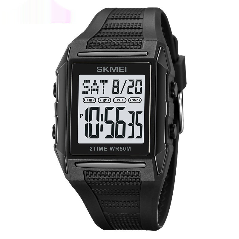 Lightweight Waterproof And Luminous Square Electronic Sports Watcha Classic And Stylish Choice