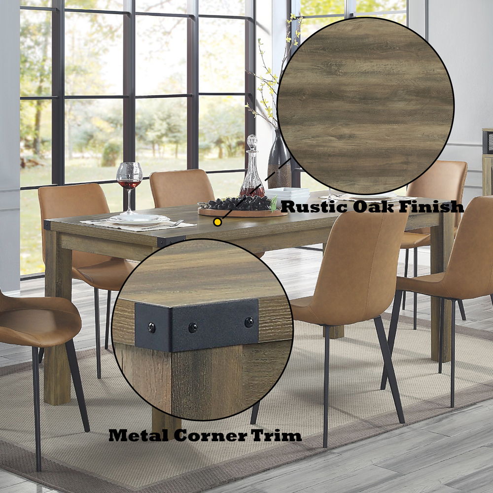 Abiram - Dining Table - Rustic Oak