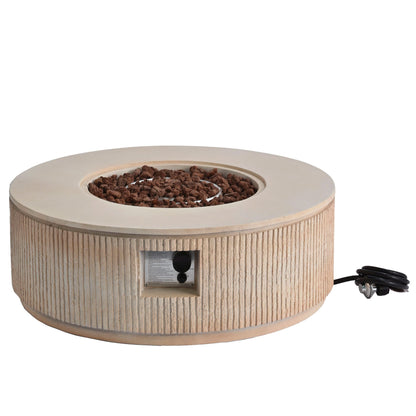 Fire Pit Propane Round MGO 50000 BTU with Tank Cover Table 38.19 In