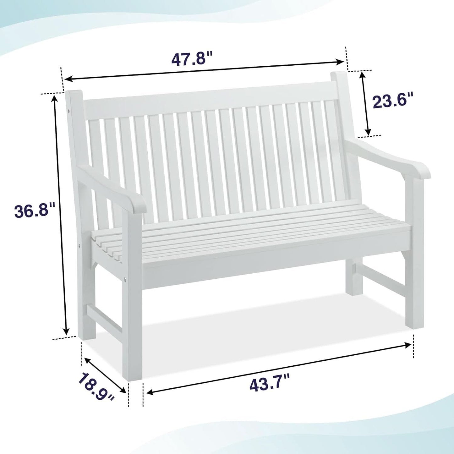 Two Person Weatherproof Poly Lumber Outdoor Bench Seating