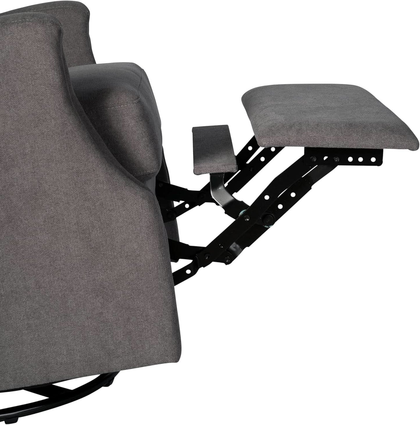 Omma Wingback Swivel Glider Recliner Dark Gray Upholstered