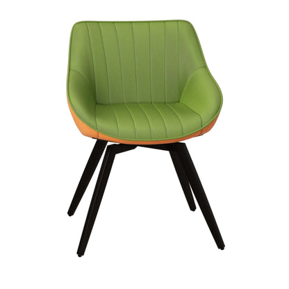 29.53 'MDF modern round coffee table and 2 PU dining chairs set, ring-striped