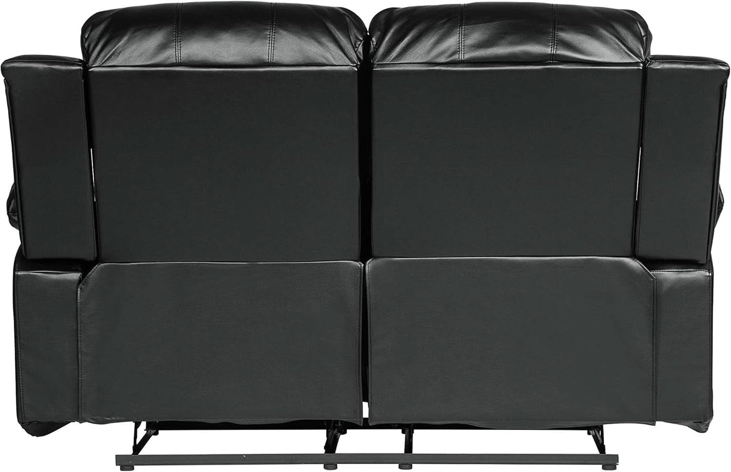 62.5 Inch Black Wall Hugger Recliner Loveseat Modern