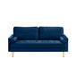 Sofa Minimalist Velvet Navy Gold Metal Legs 2 Seat 65 In 800 LB