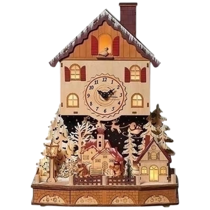 Wood Works Lighted Alpine Table Clock
