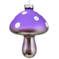 Purple  Glow-In-The-Dark Glass Mushroom Ornament