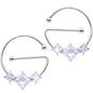 14G 5/8 Aurora Gem Glam Trio Universal Nipple Ring Set