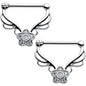 14G 9/16 Clear Gem Power Star Nipple Clicker Set