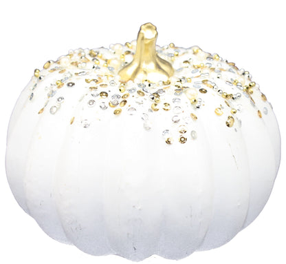 Handblown Glass Harvest Pumpkin with Jewel Accent -