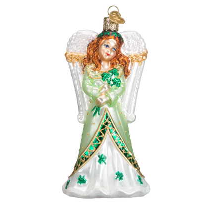 Irish Angel Glass Blown Ornament
