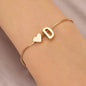 Elegant Love Heart Charm Bracelet - Delicate Minimalist Link Chain