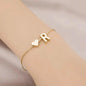 Elegant Love Heart Charm Bracelet - Delicate Minimalist Link Chain
