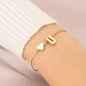 Elegant Love Heart Charm Bracelet - Delicate Minimalist Link Chain