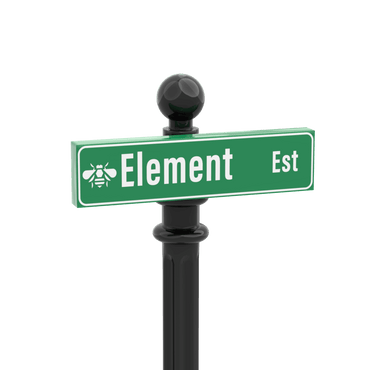 "Element Est" Street Sign - Custom Printed - 1x4 Tile Made with LEGO® Parts