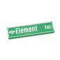 "Element Est" Street Sign - Custom Printed - 1x4 Tile Made with LEGO® Parts
