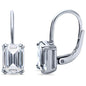 Emerald Cut Crystal Leverback Earrings