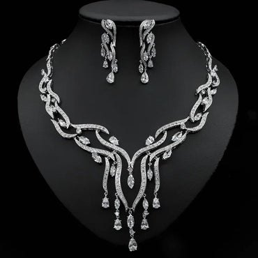 Emerald Green Crystal Jewelry Zircon Jewelry Set
