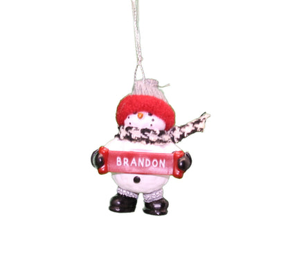 Cozy Snowman Ornament (Letters A - F) -
