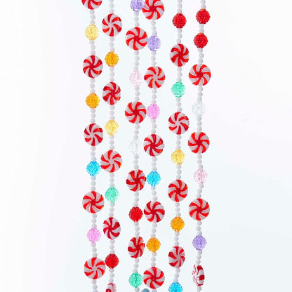 Multi-Color Candy With Peppermint Rounds Garland