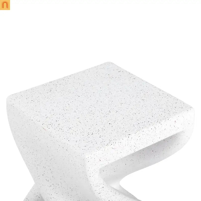 Outdoor Side Table MGO Twisted Base Terrazzo White 13.39x17.91in