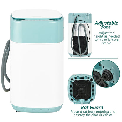 8lbs Portable Fully Automatic Washing Machine with Drain Pump