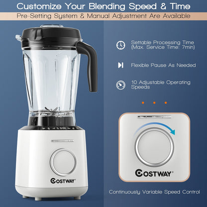 1500W Countertop Smoothies Blender with 10 Speed and 6 Pre-Setting Programs
