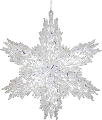 White and Clear Snowflake Ornament