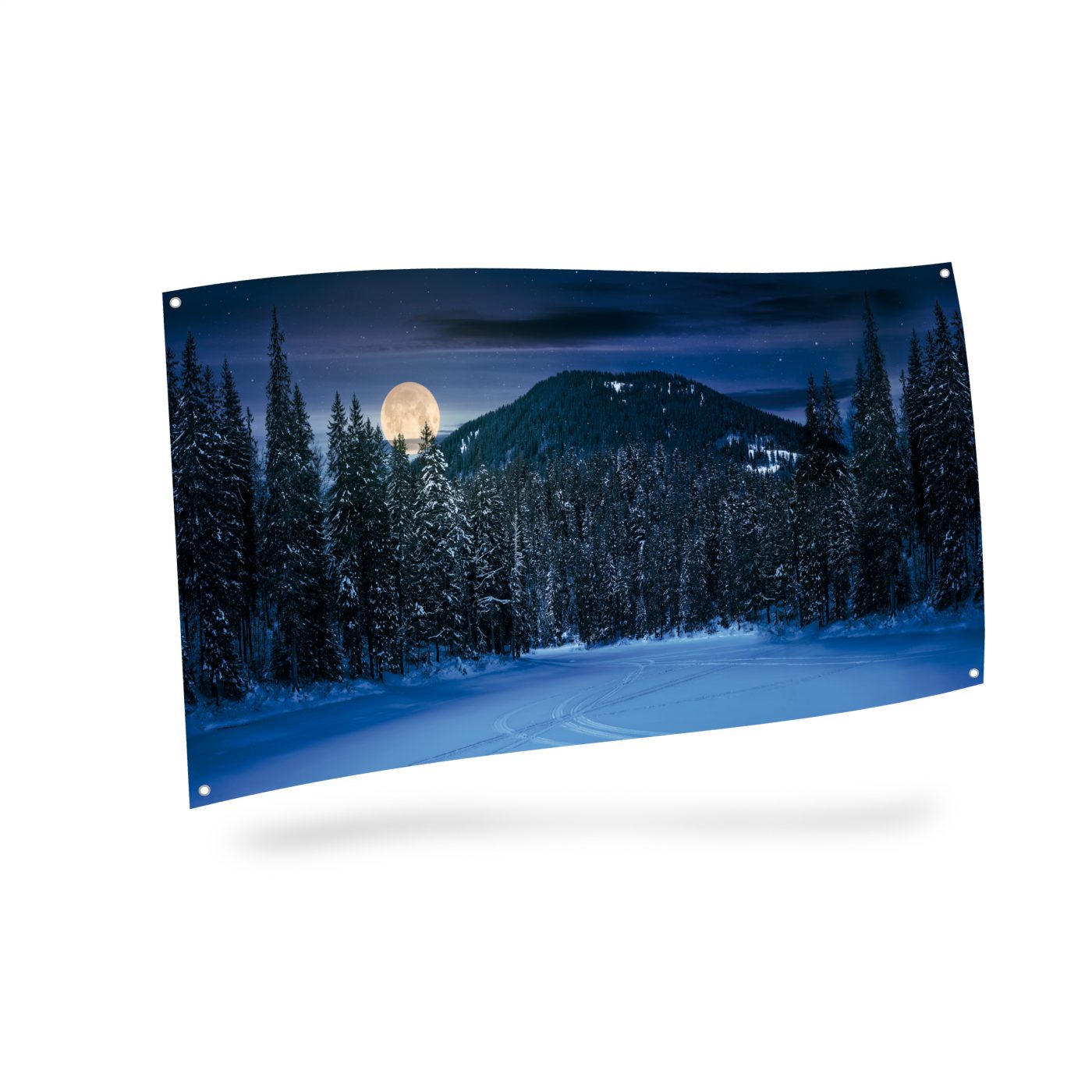 My Village Background Cloth - Mountain Landscape at Night