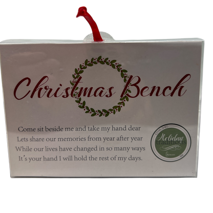 Christmas Bench Ornament with Wreath