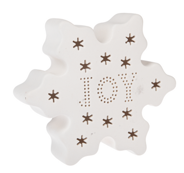 LED Light Up Snowflake Figurine  Joy