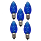 C7 Faceted LED Bulb - 5 Piece - Blue