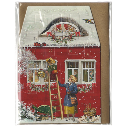 Miniature Advent Card - Trimming the House