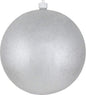 10" Commercial Shatterproof Ball Ornament - Silver Glitter