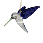 Feeding Hummingbird - Blue/Blue/Green - Egyptian Glass Ornament