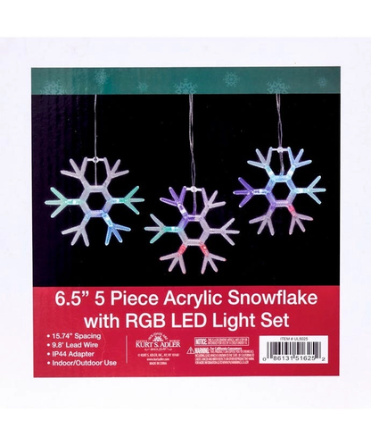 Acrylic Snowflake Light Set – 5 Piece Set