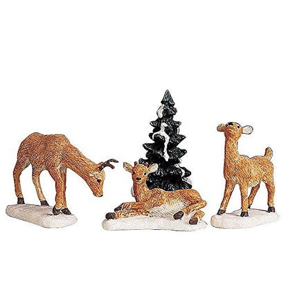 Dad And Fawns, Set Of 4