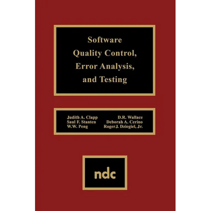 Software Quality Control, Error, Analysis - Hardcover